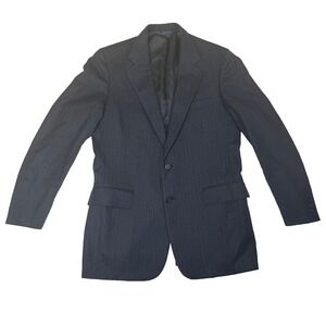 Cricketeer Men's Sport Coat Blazer 42R – 100% Pure Wool – Charcoal Pinstripe 2-B